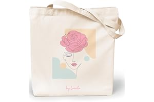 Loxato Bolsa Tela Tote Bag Tela Bolsos Bandolera Mujer Bolsas de Algodón Natural 100% Bolsas Reutilizables Extra Ancho 8cm Asas Largas 70cm 220 gr/m2 Bolsas de Tela Bonitas Bolsas de Tela Grande
