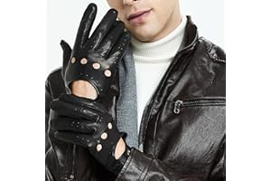 ‎ZLUXURQ ZLUXURQ Herren Luxus 100% Schaffell Fahrhandschuhe-Weiches hochwertiges Leder