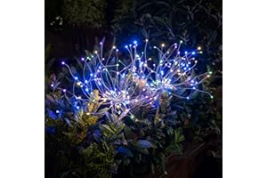 Ovker Luz Solar Fuegos Artificiales, 2pcs 120 LED Luces Solares al Aire Libre Starburst, 2 modos Impermeable Decoración Solar, Lámparas Solares para Jardín Camino Patio Traser(Multicolor)