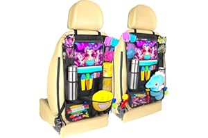 Newaner 2 piezas Organizadores para Coche llevar multibolsillos tela oxford evitar patadas asiento trasero del coche organizador grande,12 pulgadas iPad/bolsillo, lorganizador asiento coche niños.