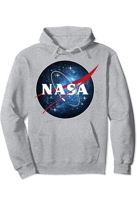 NASA Blue Galaxy Fill Classic Space Icon Zip Hoodie : Amazon.co.uk: Fashion