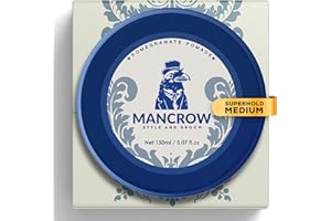 MANCROW STYLE AND GROOM Mancrow Pomegranate Pomade 150ml with Argan Oil - Superhold Medium Shine Gel Wax for Men All Day Hold for All Hair Styles - Premium Quality - Made in Italy