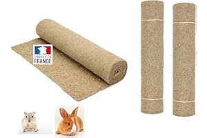 La Cordeline Lot 3 Tapis Litière Chanvre Naturel 40 x 100 cm Premium 1000g/m²- Fond de Cage pour Rongeurs, Lapins, Hamster…