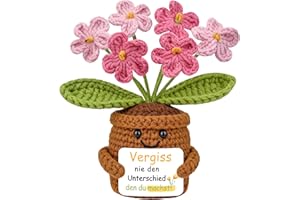 Mwmoeen Pocket Hug Vergissmeinnicht-Blumen, Handgefertigte Glücksbringer gehäkelte Blume Puppe Beste Freundin Kleine Geschenke für Freunden Kollegen(A35)