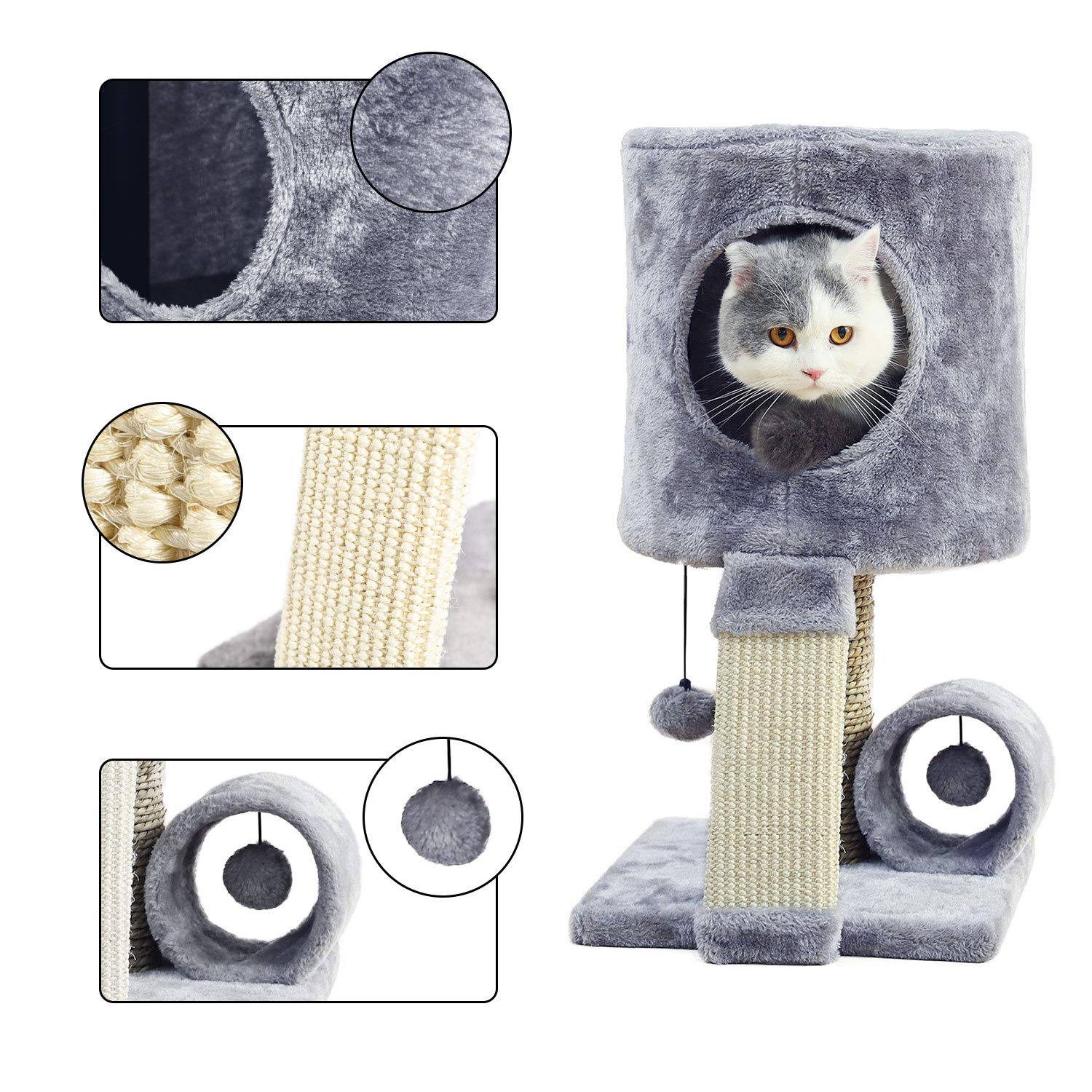 PAWZ-Road-Petit-Arbre--Chat-Chaton-avec-poteaux-et-griffoir-en-sisal-Centre-dActivit-pour-Chat-Gris-31-31-51cm