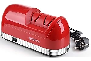 StilGut affilacoltelli elettrico professionale e universale a varie fasi, affilatura ruvida e fine grazie a lame diamantate, rosso