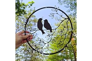 Luccyle Metall Wanddeko,Wanddekoration Vögel Deko, Eisen Wandskulpturen Wandbilder Metall Vogel,Wohnzimmer Schlafzimmer Hintergrund Wanddekoration(30x30cm)