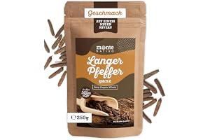 Långpeppar Monte Nativo (250 g) - Långa Pepparkorn perfekt för Matlagning - Naturliga och rena långa Peppar - Torkade Kryddor