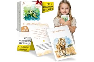 SpielLieb® Affirmationskarten Kinder – 50 Achtsamkeitskarten für mehr Selbstliebe, Mut & Dankbarkeit – Gefühlskarten für Kinder mit positiven Glaubenssätzen – emotionale Stärke fördern