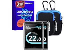 WEGLUST für Bosch Kiox 500 Display Schutzhülle + Neoprentasche | E-Bike Displayschutz | Transparent und wasserdicht | Stoß- und Kratzschutz (2er Set mit Neoprentasche)