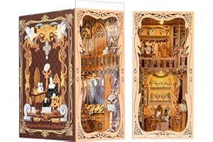 Minicity Book Nook Kit, DIY Casa de muñecas en Miniatura Booknook, Puzzle de Madera 3D para librería, decoración con luz LED para Adolescentes y Adultos, Duchess's Cloakroom