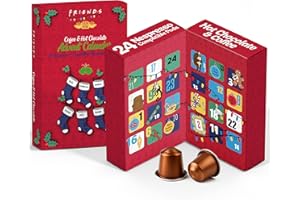 CAFFÉLUXE FRIENDS Nespresso Coffee & Hot Chocolate Advent Calendar – Xmas Coffee & Hot Chocolate Flavoured Original Capsule Compatible with Nespresso (24 Capsules)