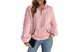 Koerye Donna Felpa Senza Cappuccio in Pile Pullover Jacquard Casual Pile Top Termico Eleganti Hoodie Fleece Jumper Maglietta Autunno Invernali