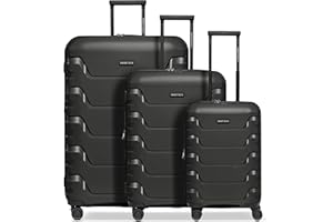 SMARTBOX Hartschalen Koffer-Set 3-teilig | mit Dehnfalte erweiterbar um 3 cm | aus hochwertigem, leichten & robusten Polypropylen | 4 Doppelrollen & TSA-Schloss für Damen & Herren (Edition 01)