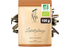 ‎KHLA Khla - Bio-Süßholzwurzeln Stangen 100g - Zum Aufgießen oder Kauen - Tee & Infusion - Küche & Patisserie - Natürlich Süß & Holzig - Natürliche Atemfrische & Sättigung - Lakritzstange - Herkunft Ägypten