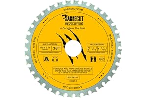 1 x SabreCut SCCSM180_36 180 mm 36 T x 30 mm 25,4 mm 20 mm 16 mm otwór wielofunkcyjny metalowy drewniany plastikowy tarcza tarczowa do Bosch Dewalt Makita Milwaukee i wielu innych