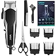 VGR Hair Clippers for Men, Professional Hair Trimmer Set with Adjustable Blade, Electric Hair Clippers with 4 Guide Combs for Men/Kids/Baby/Barber Grooming Cutter Kit, Black
