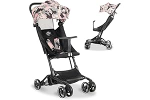 ZIZITO Luka Buggy klein zusammenklappbar - Reisebuggy ultraleicht und einfach faltbar, ideal als Kinderwagen im Flugzeug und Handgepäck, Fünf-Punkt-Gurt für Kinder bis zu 15 kg