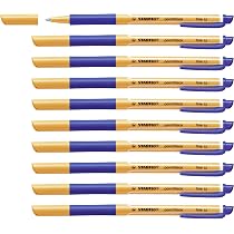 STABILO PointVisco Rollerball 0,5 Mm Schwarz - 10er Pack, Schnell Trocknend Mit Rutschfester Spitze