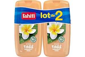 TAHITI - Gel douche Tahiti Tiaré Sensuelle - pH Neutre - Respecte la Barrière de Protection Cutanée Naturelle - Le lot de 2 Flacon de 250 ml