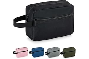 Elviros Travel Trousse de Toilette pour Homme et Femme, Trousse de Maquillage légère à Suspendre avec Compartiment de Rasage, Organisateur de cosmétiques, Petit Sac de Voyage, Noir
