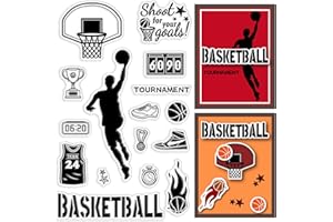 CRASPIRE Silic Clear Stamps Basketball Player Sportswear Sneakers Reusable Rubber Transparent Seals for Cards Making DIY Scrapbooking Journal Photo Album Decorative Decor