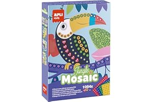 APLI Kids 19446 - Juego creativo de manualidades DIY Mosaico con temática de la Jungla para completar con láminas de ilustradas de goma EVA precortada