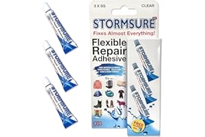 Stormsure Flexible Repair Adhesive: 3 x 5g Clear Glue - Highly Durable, Waterproof Glue for All Repairs