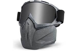 Lameda Men’s Motorcycle Mask Goggles - Protective Face Mask - Men's Protective Goggles for Motorcycling, Skiing and Snowboarding - UV Protection