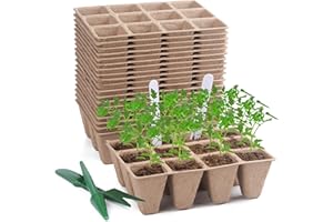 GAKUMXL 240 Cells Seed Starter Trays,20 Pack Biodegradable Seedling Pots,Seed Starter Tray Kit for Gardens Fruit Vegetable and Greenhouse,with 40 Plant Labels and Transplanting Digging Tools