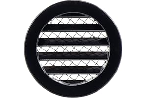 STEINBERG14 100mm Grille de Ventilation Ronde en Aluminium - Grille D'aération Noir avec Protection contre la Souris