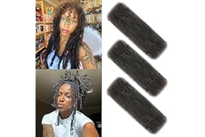 XIIMENALU - Cheveux afro Kinky Curly Braiding Bulk - Pour mini twists Afro Kinkys - Cheveux synthétiques Cuban Twist - Doux - Micro Spring Twist - Pour dreadlocks - Réparation de locs (4#, 45,7 cm