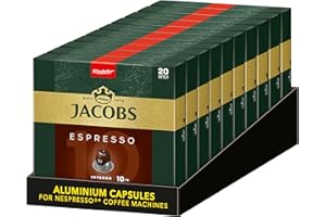Jacobs Espresso Intenso, Intensywność 10 Kapsułki Kawy, Espresso 10, 200 sztuk