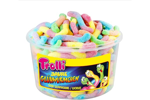 Trolli Sour Glowworms 150 stycken (1 050 gram)