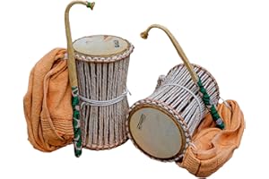 ILUGANGAN.COM Original African Talking Drum for Adults with Wooden Beater - Yoruba Ilu Gan Gan from Nigeria