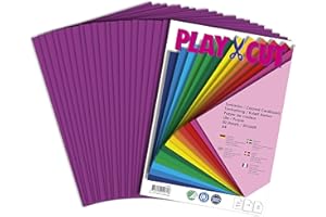 PLAY-CUT, Lot de 20 feuilles de papier cartonné A4, 220 g/m², violet, uni.