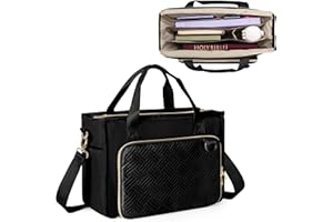 Prokva Bible Cover Bag with 2 Side Pockets, Large Carrying Tote for Bible, Womens Church Bag with Shoulder Strap for Studying Christian, Black