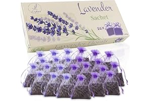 Lvjkes Bolsas de Lavanda, 24x6g Bolsas de Secado de Lavanda, aptas para armarios, cajones para Proteger contra Las polillas, Coches, Aroma Natural para Habitaciones, relajación para Dormir
