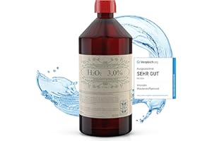 Viroxidin Wasserstoffperoxid 3% 1000ml in hoher Reinheit - Lebensmittelqualität - H2O2 / Hydrogen Peroxide in Deutschland hergestellt & abgefüllt - Wasserstoffperoxid 3 Prozent / H2o2 3%