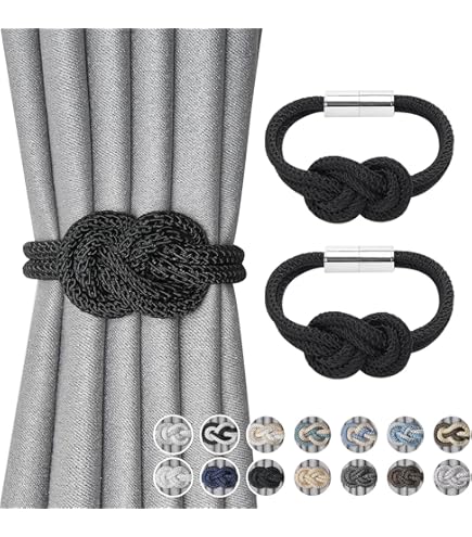 4 Magnetische Vorhang-Raffhalter, Grau – Kein Bohren, Starke Magnete, Für Zuhause & Büro