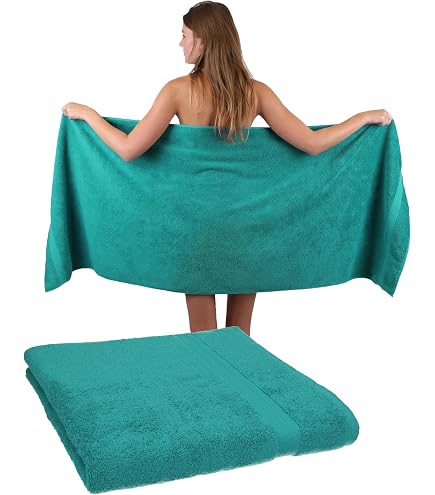 Serviette De Sauna Betz 100% Coton 70x200cm - Noir, Lavable Machine, Haut Absorbant