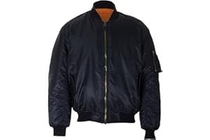 FAIRY TRENDZ Men's Classic MA1 Bomber Jacket Casual Warm Lightweight Sportswear Windproof Winter Pilot Motorbike Outwear Zip Waterproof Military Coat Small-XXL