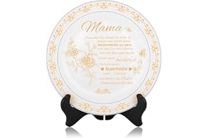 Rebundex Mama Geschenk Geburtstag Geschenke für Mama Muttertagsgeschenke für Mama Geburtstagsgeschenk für Beste Mama Geschenke Mutter Dekoteller Porzellan