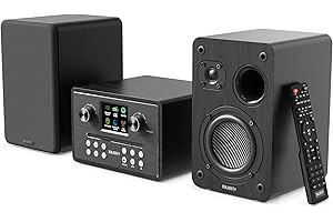 Majority Homerton HiFi Stereo System | DAB/DAB+ Digital Radio, FM, CD Player, Internet Radio, Bluetooth 5.3, WiFi Dual Band, USB Playback, Spotify Connect, Remote Control & Dual Speakers