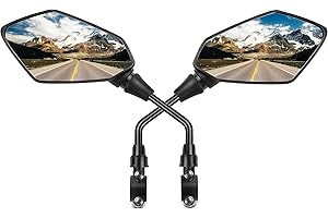 LUXU New Handlebar Bike Mirror,HD Blast-Resistant Bicycle Mirrors,Safe Crystal Clear Glass Bike Mirror - 360°Rotatable Design,Adjuatable Wide Angle Rearview Mirror,Scratch Resistant Mirrors-Left+Right