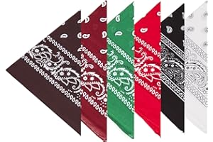 Boolavard 100% algodón, 1, 6 o 12 pañuelos con diseño original de Paisley Elección del Headwear del abrigo de la bufanda/cabeza de la cinta del cuello de la cabeza del pelo del abrigo (6 orden mezcl