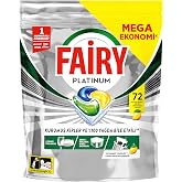 Fairy Platinum Bulaşık Makinesi Deterjanı Kaps&uuml;l&uuml;/Tableti 72 Yıkama Limon Kokulu