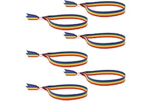 GOS Best Supplies 6 Armbänder aus Stoff, Regenbogen, mehrfarbig, Regenbogen-Flagge, LGTB, Gay Pride