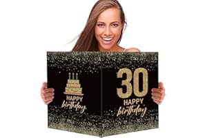 BOFUNX Grande Carte de Voeux 30 ans Happy Birthday Géante Carte Anniversaire Joyeux Anniversaire Cadeau pour Anniversaire