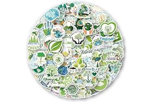 FOCRI 100Pcs Umweltschutz Aufkleber, Grüne Natur Earth Day Aufkleber für Wasserflaschen, Laptops, Gepäck, Autos, Gitarre, Vinyl Wasserdichte Aufkleber für Kinder Erwachsene